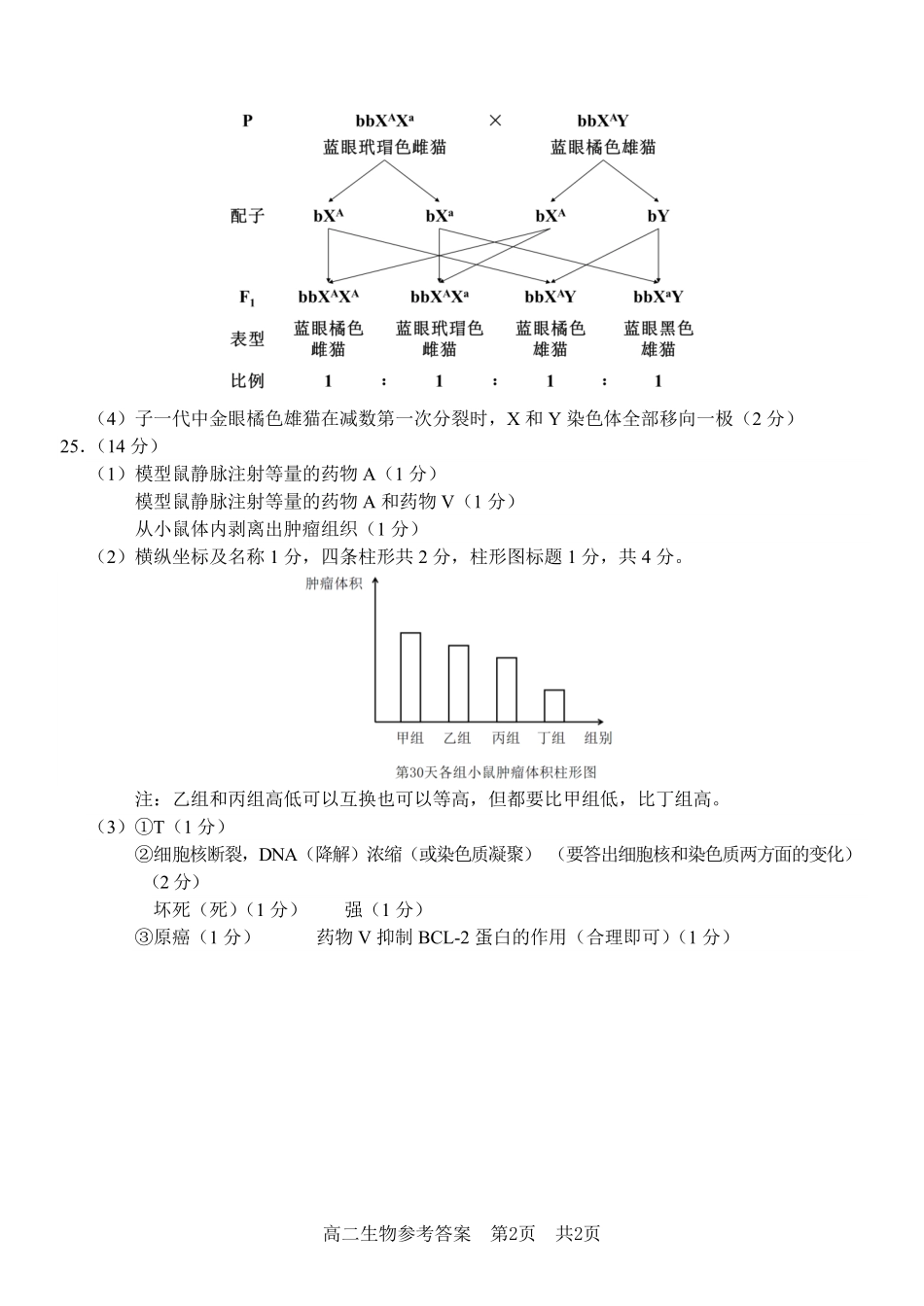 生物试卷答案浙江省杭州市地区(含周边)重点中学2025学年第一学期高二年级期中考试(11.10-11.12).pdf_第2页