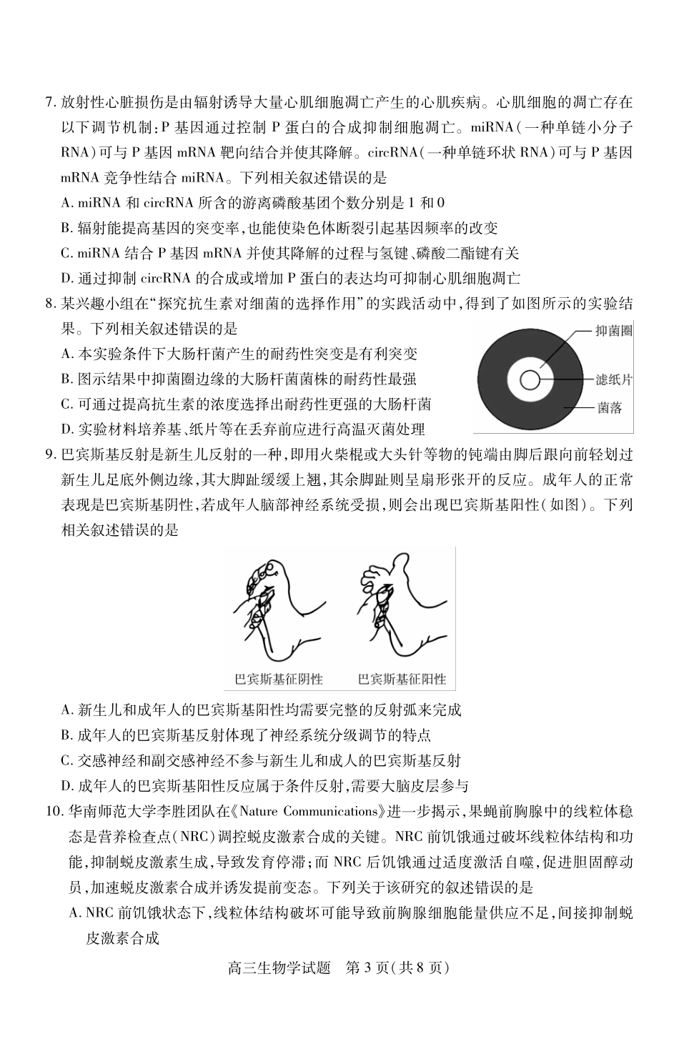 生物试卷山西省运城市2025-2026学年第一学期高三年级期中调研测试(.0-.).pdf_第3页