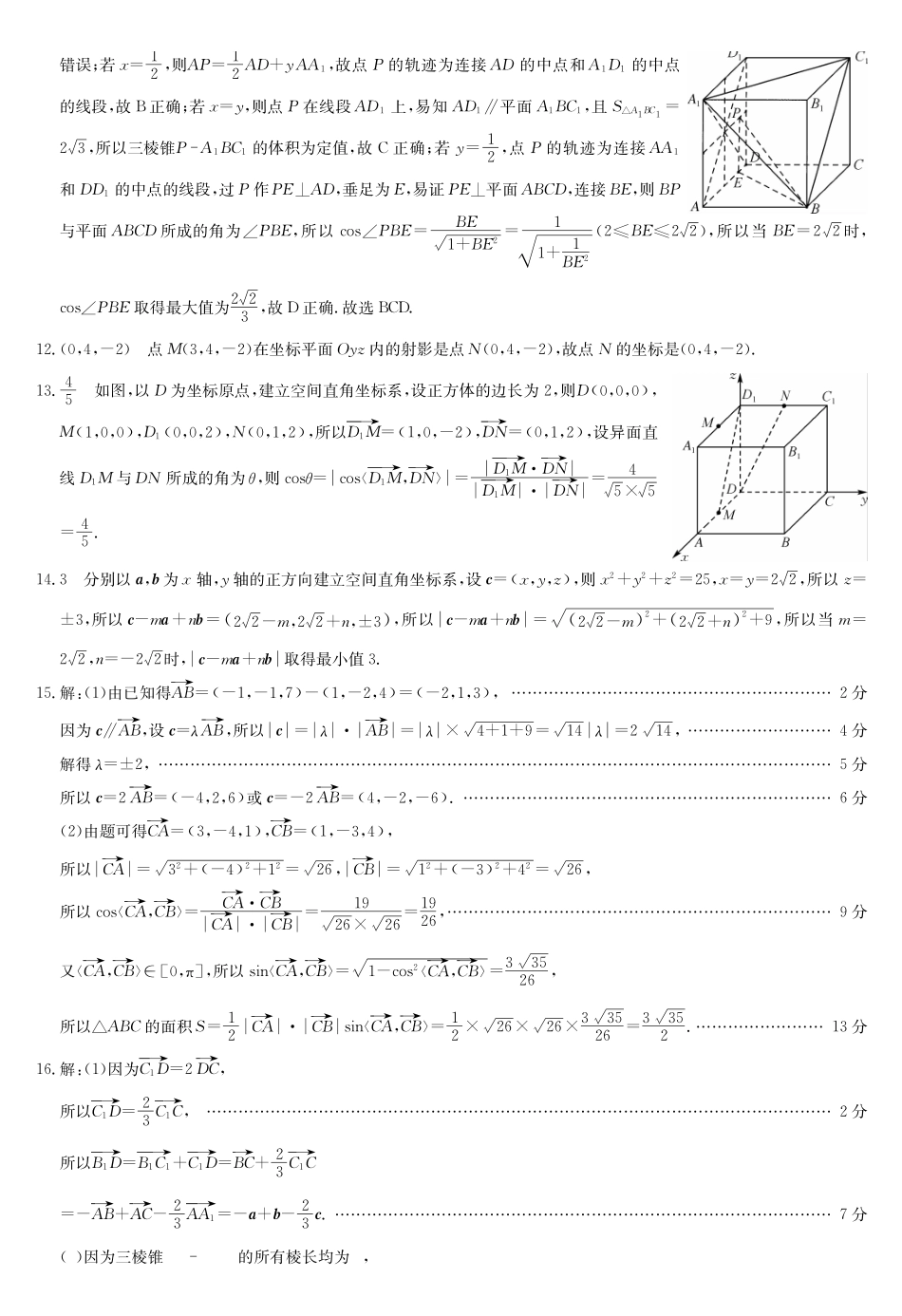 数学答案-河南洛阳强基联盟高二0月考.pdf_第2页