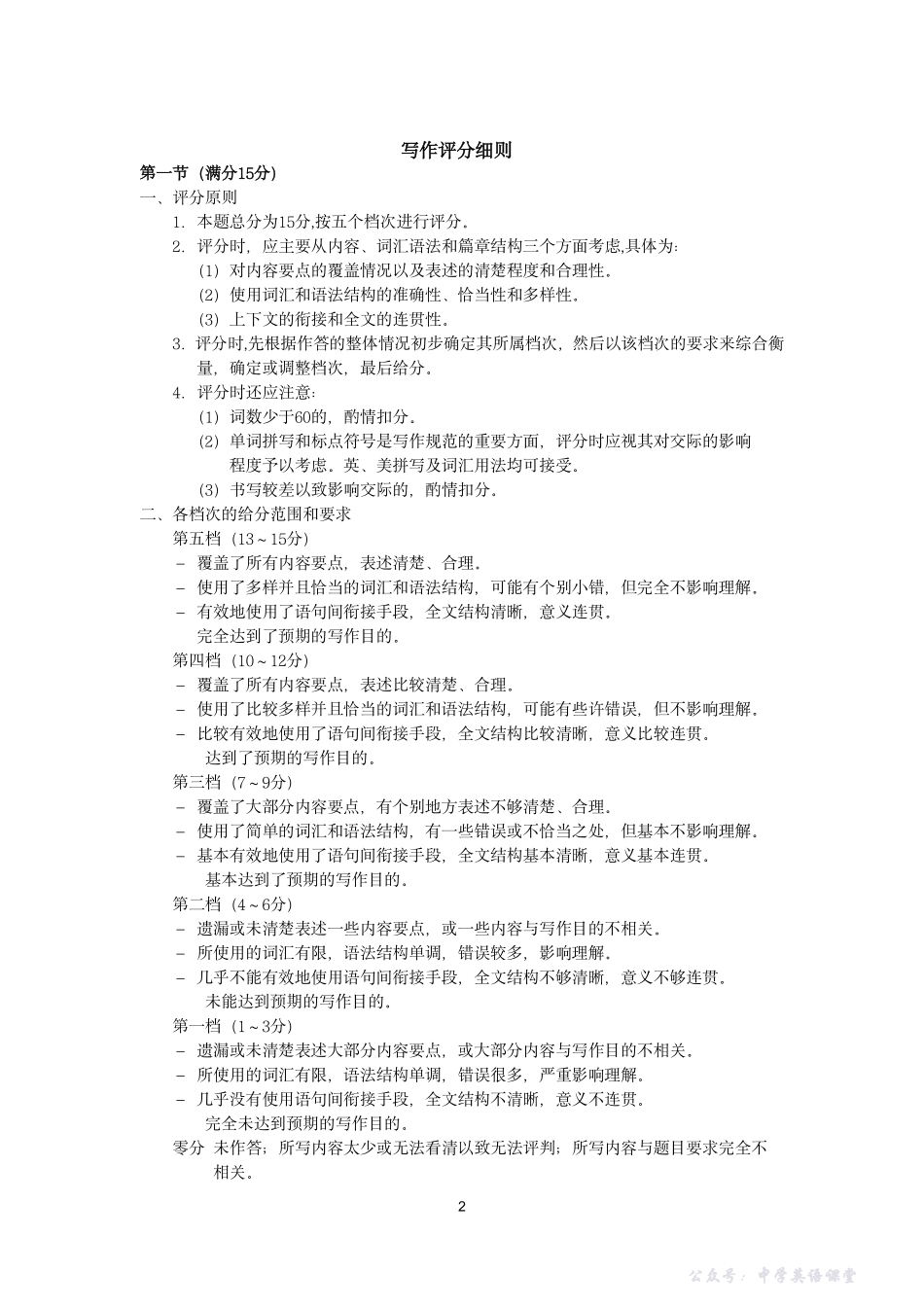 太原市2025~2026学年第一学期高三年级期中学业诊断英语答案.pdf_第2页