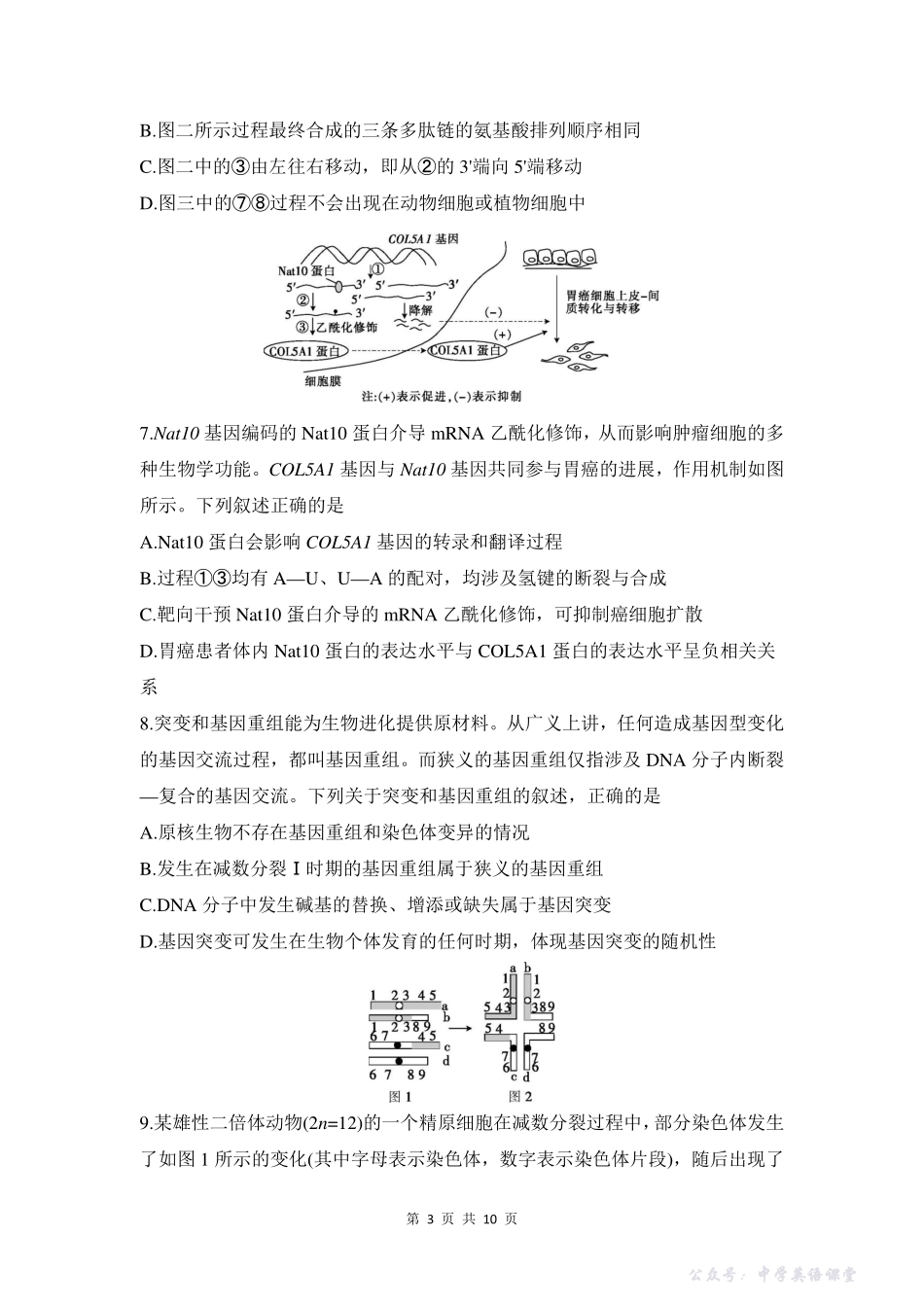 皖豫联考2025-2026学年高三上学期11月期中考试生物.pdf_第3页
