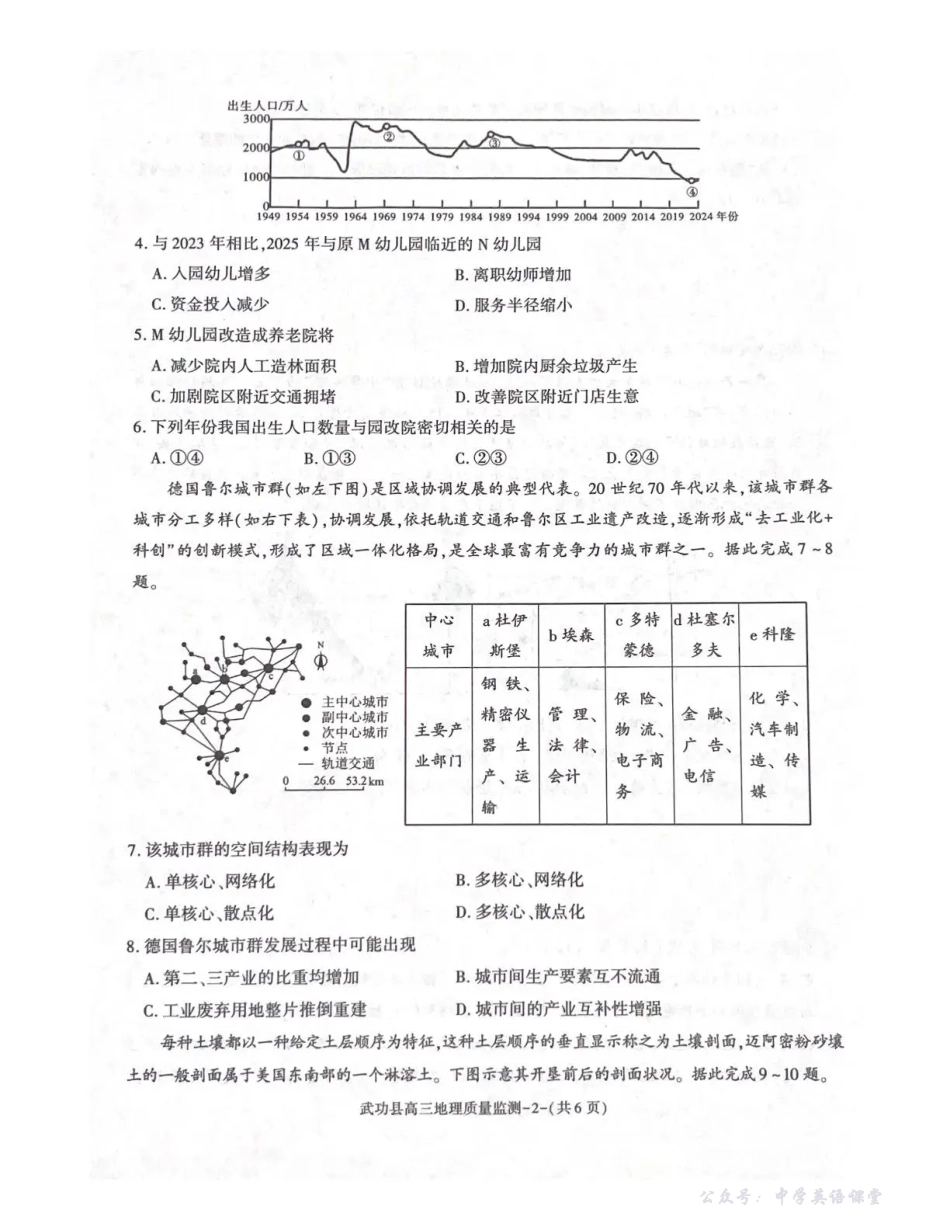 武功县2026届11月高三质量监测地理.pdf_第2页