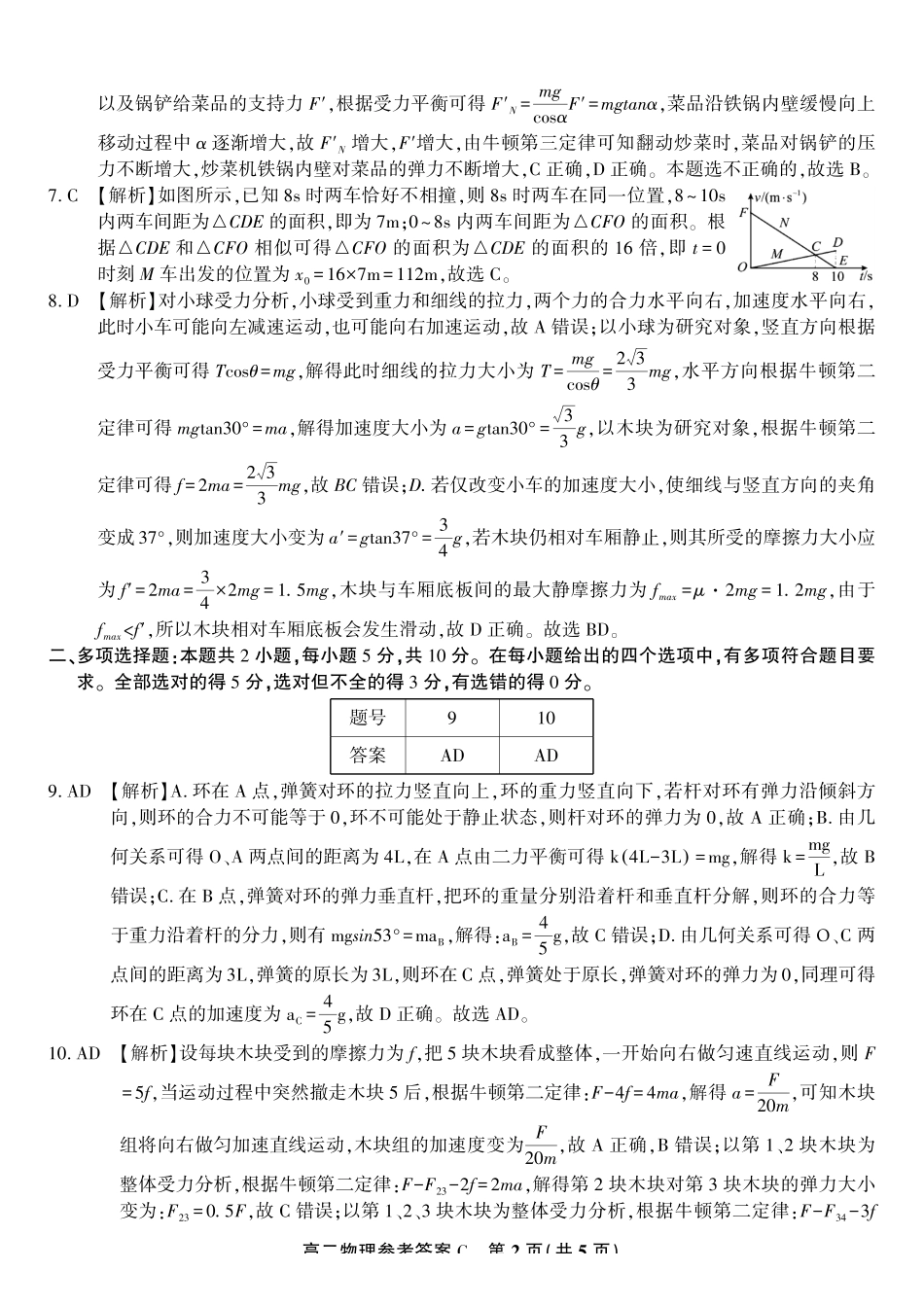 物理试题卷C-高二下7月期末联考答案安徽省皖江名校联盟2025年7月高二期末联考(7.4-7.5).pdf_第2页