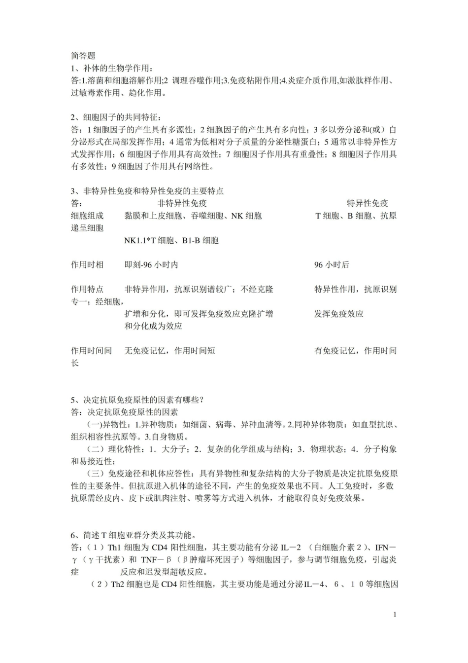 医学免疫学简答题试题及答案.pdf_第1页