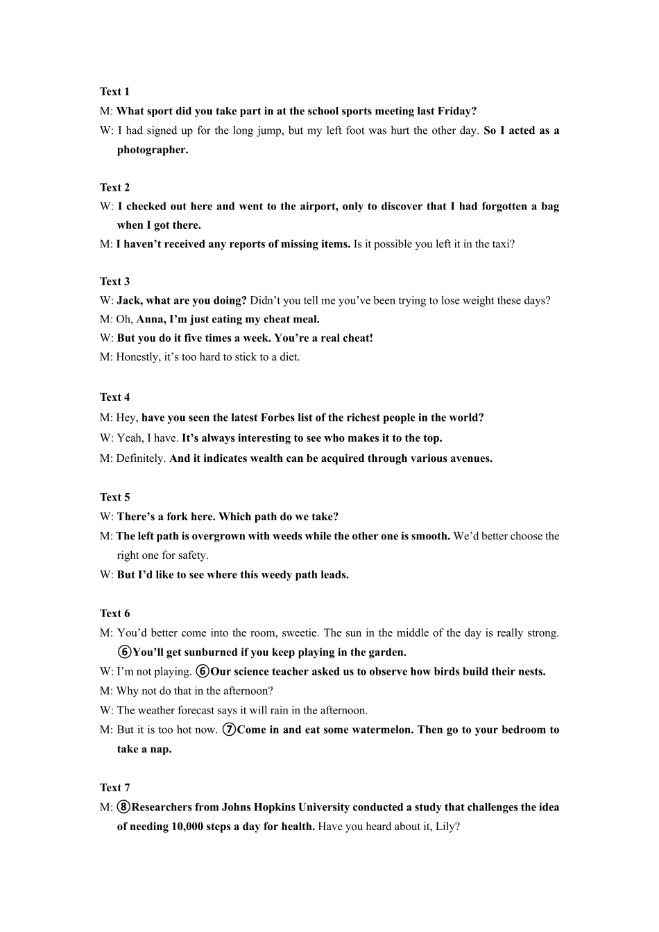 英语试题卷听力原文安徽省马鞍山二中2025届高三年级高考适应性考试（最后一卷）（5.29-5.30）.pdf_第1页