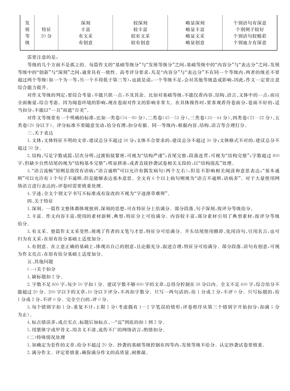 语文5月考前押题（G）试卷语文评分细则安徽省九师联盟2025届高三下学期5月第二次考前押题考试（5.3-6.）.pdf_第2页