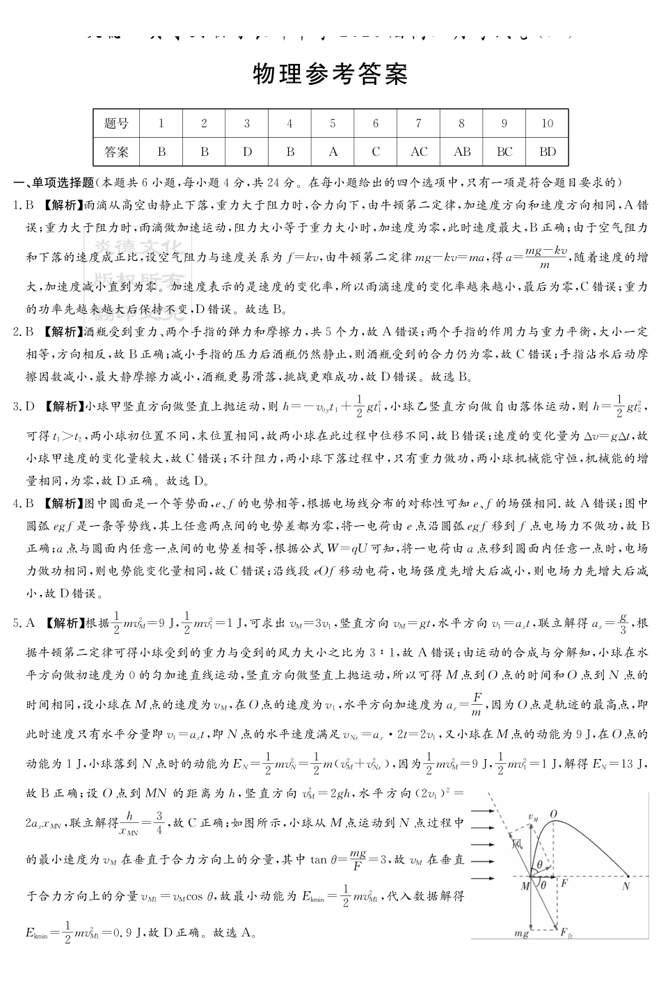 长郡中学2026届高三月考试卷（三）物理答案().pdf_第1页