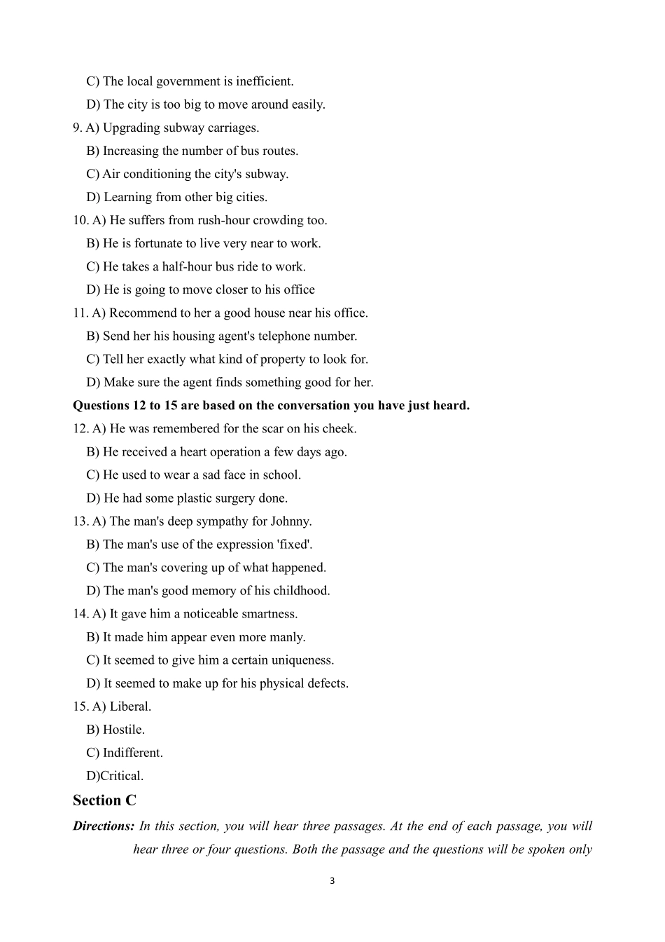 2025年6月大学英语四级考试真题(第1套).pdf_第3页