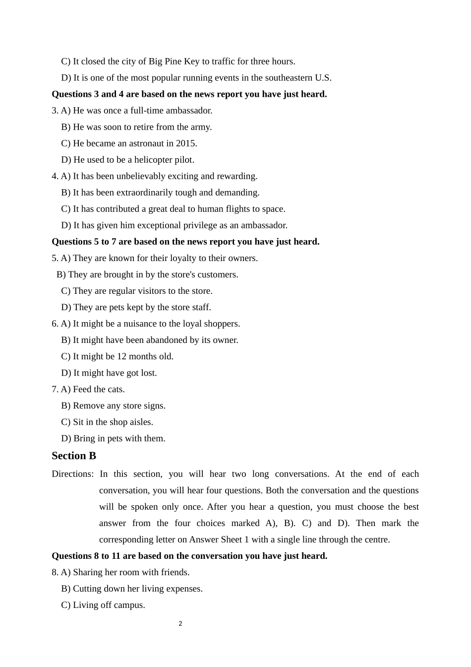 2025年6月大学英语四级考试真题(第3套).docx_第2页