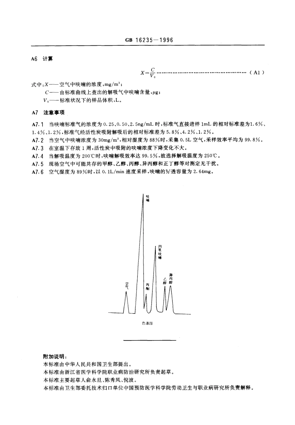 GB 16235-1996 车间空气中呋喃卫生标准.pdf_第3页