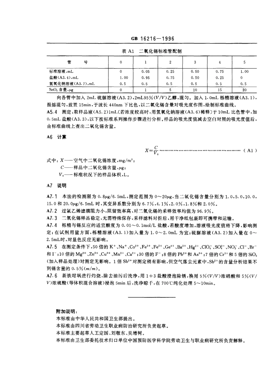 GB 16216-1996 车间空气中二氧化锡卫生标准.pdf_第3页