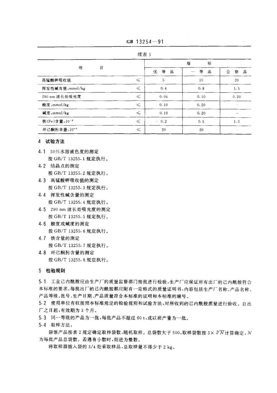 GB 13254-1991 工业己内在酰胺.pdf_第2页
