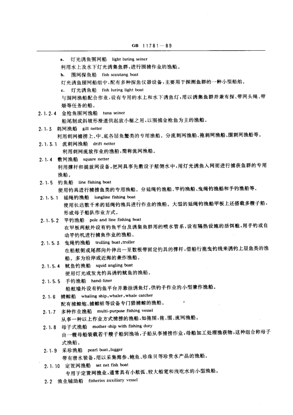 GB 11781-1989 渔业船舶基本术语.pdf_第2页