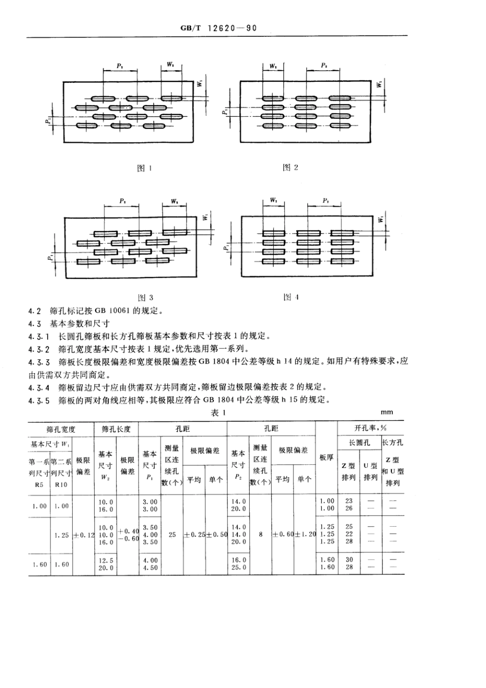 GBT 12620-1990 长圆孔和长方孔筛板.pdf_第2页