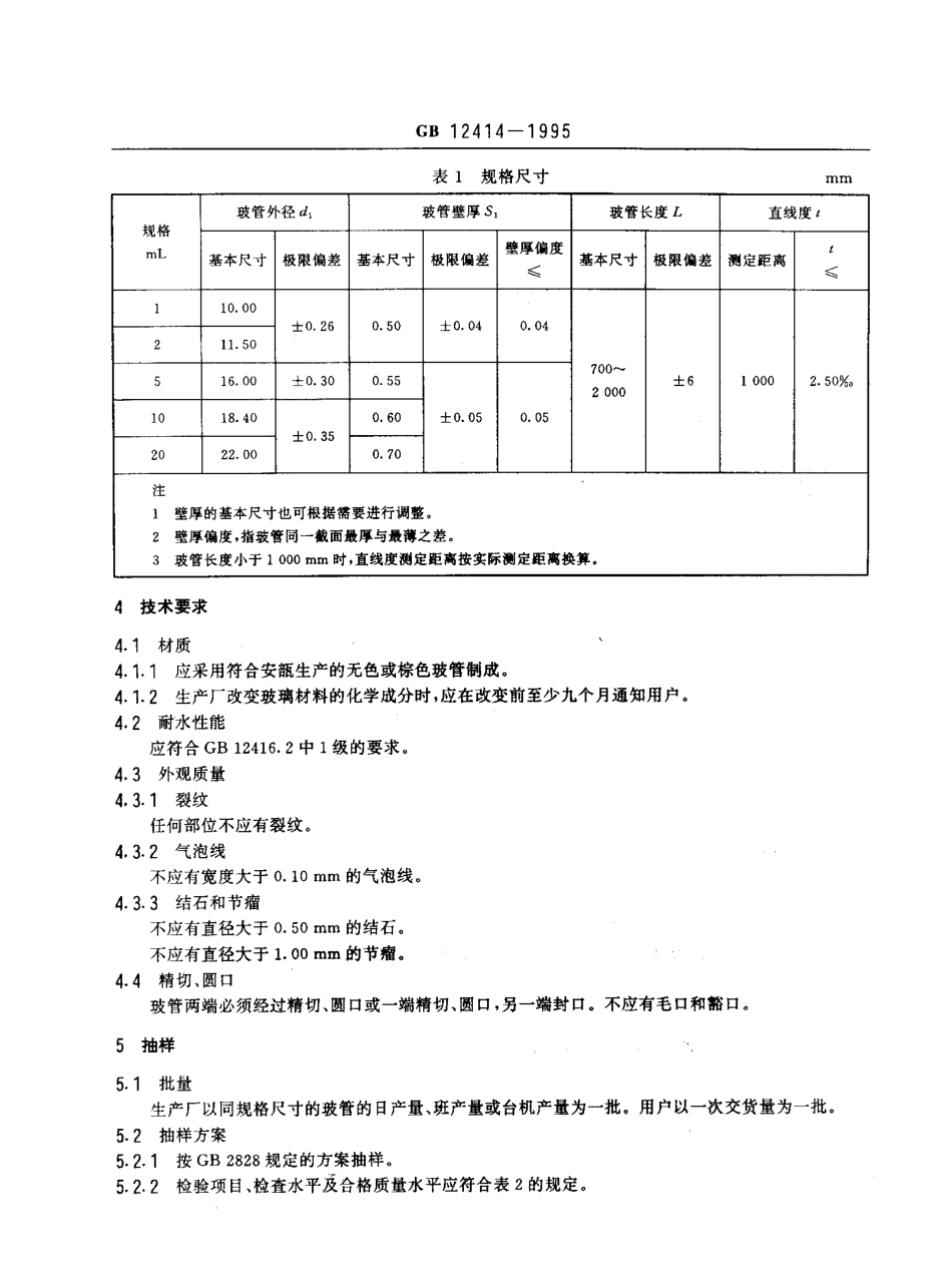 GBT 12414-1995 药用玻璃管.pdf_第3页