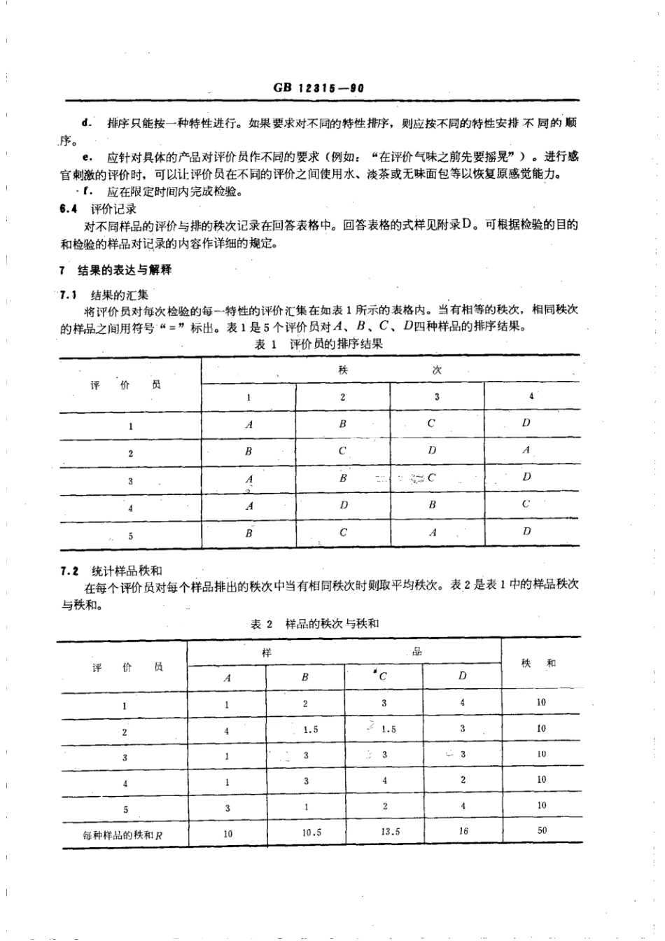 GBT 12315-1990 感官分析方法 排序法.pdf_第3页