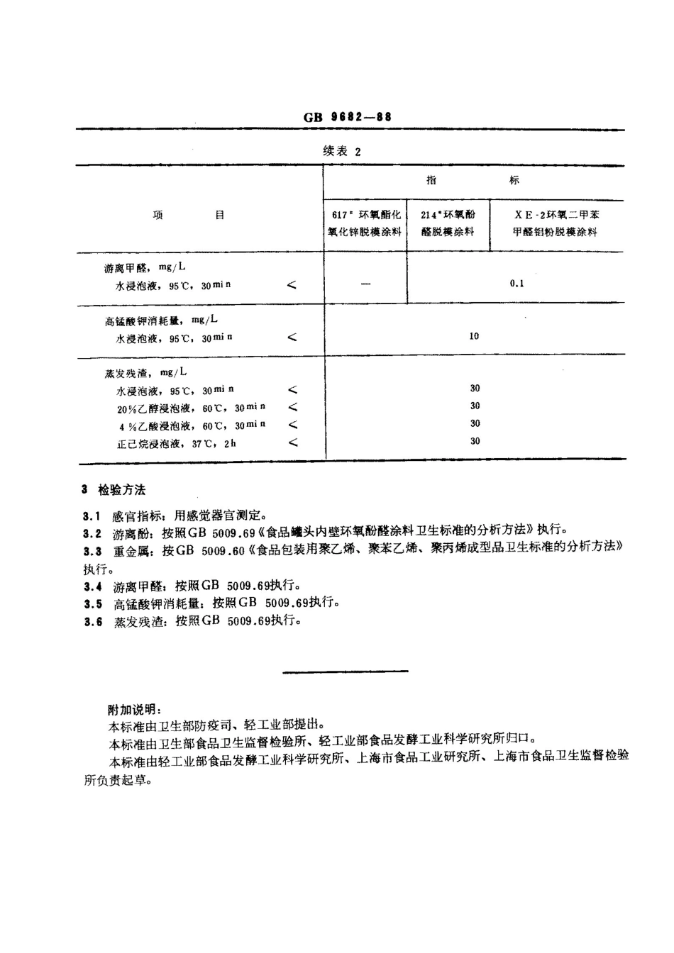 GB 9682-1988 食品罐头内壁脱模涂料卫生标准.pdf_第2页