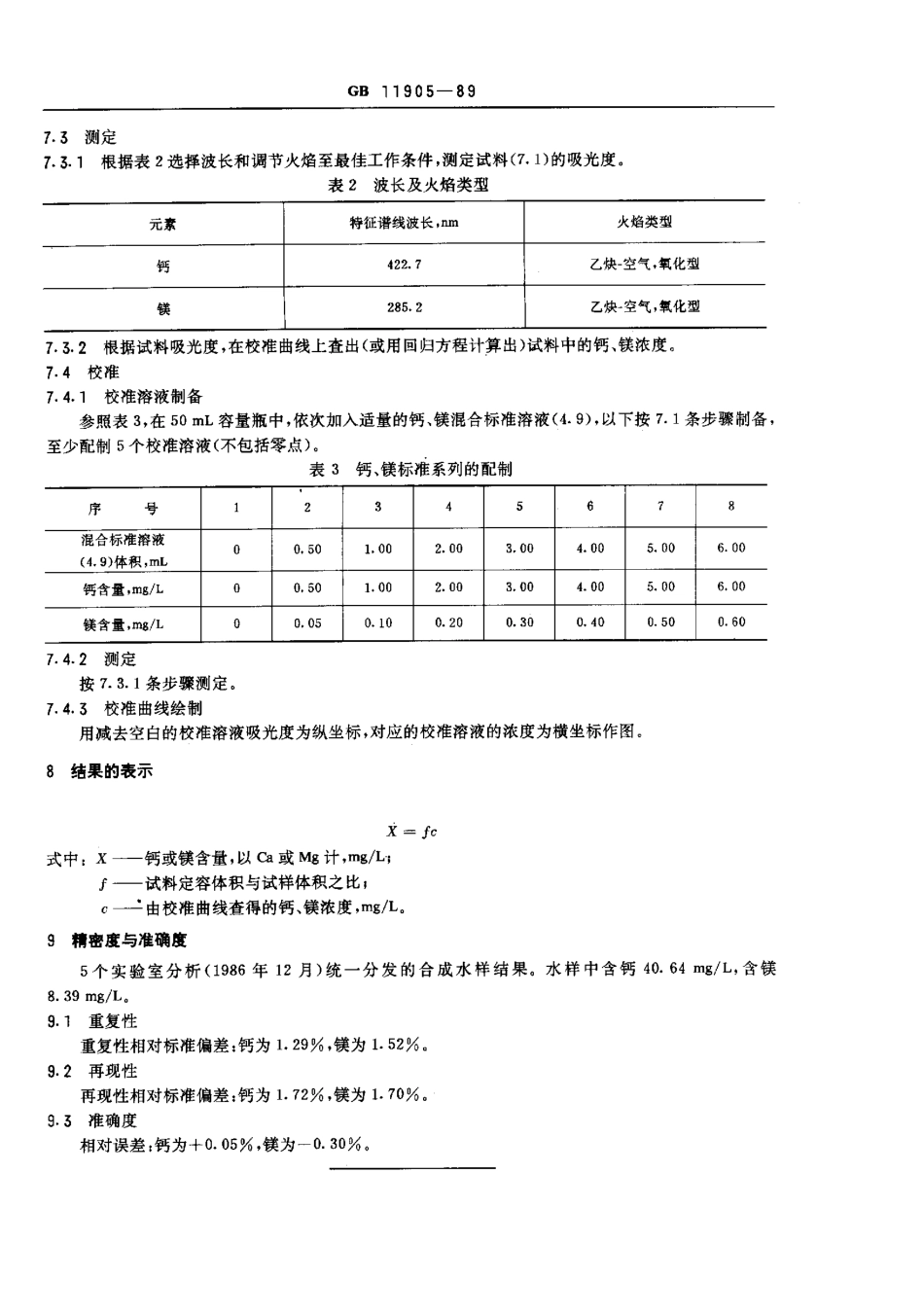 GBT 11905-1989 水质 钙和镁的测定 原子吸收分光光度法.pdf_第3页