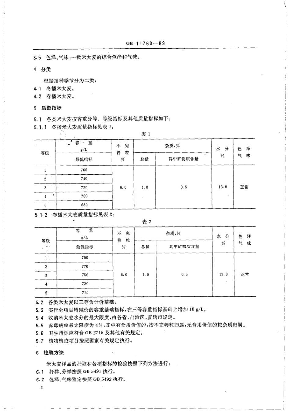 GBT 11760-1989 米大麦.pdf_第3页