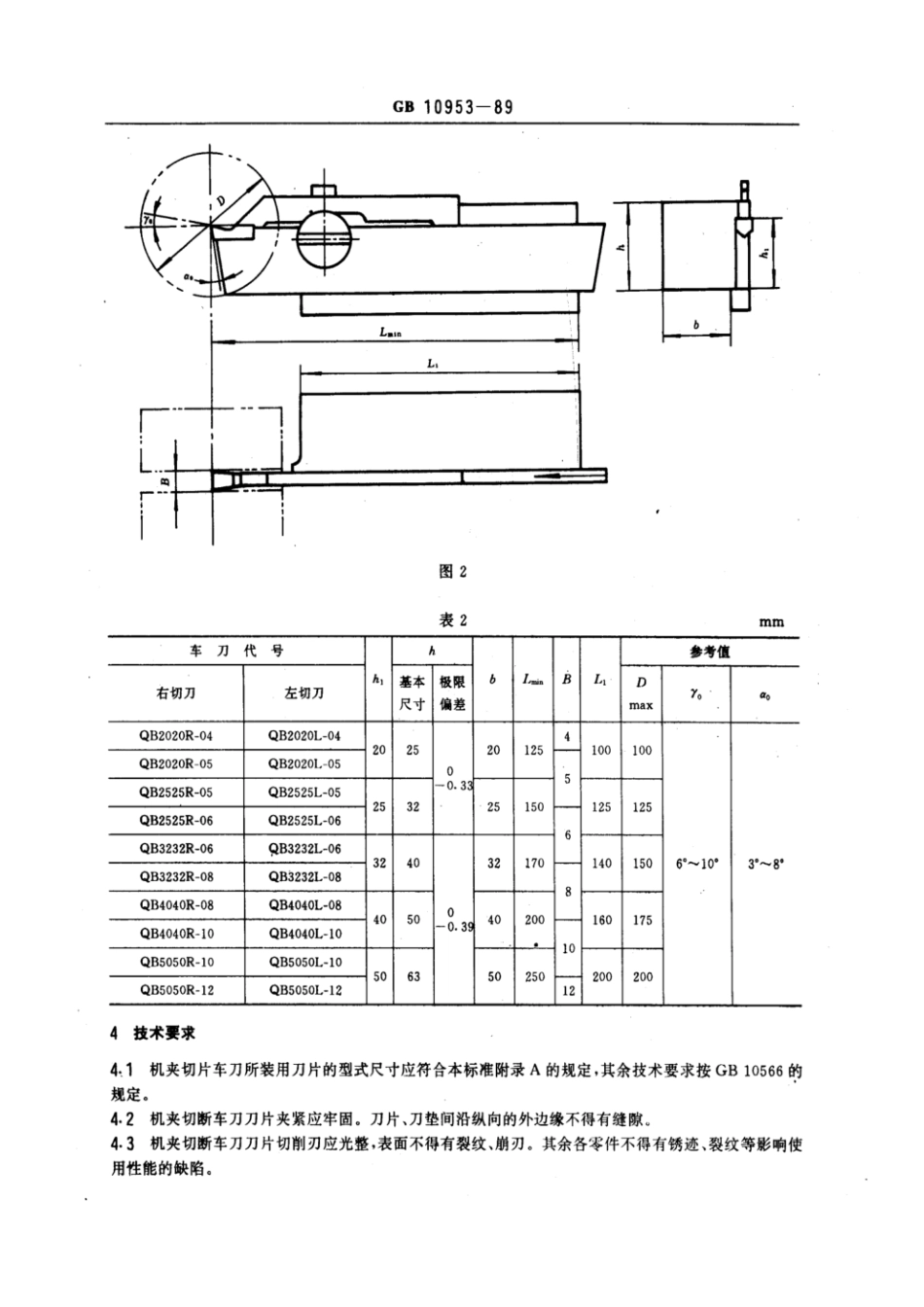 GBT 10953-1989 机夹切断车刀.pdf_第3页