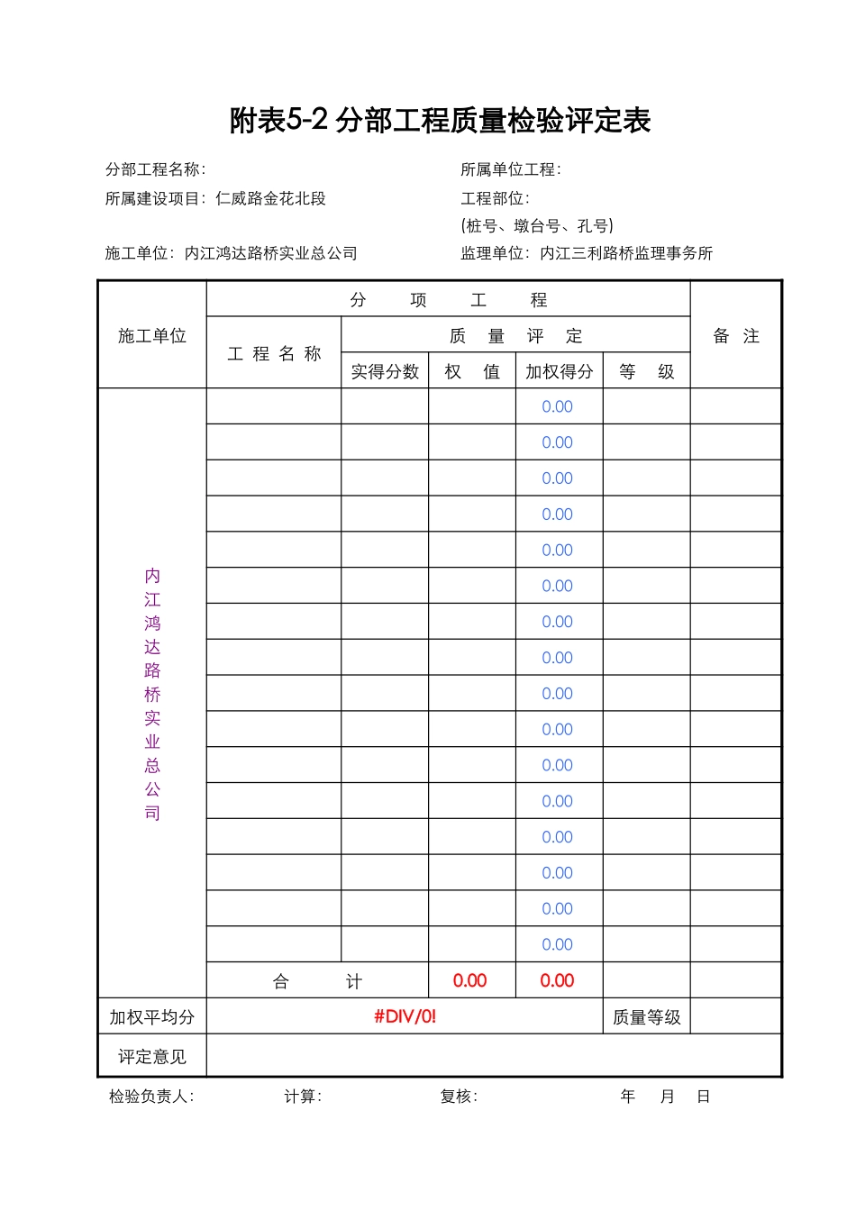 2025年工程资料模板：分部工程.xls_第1页