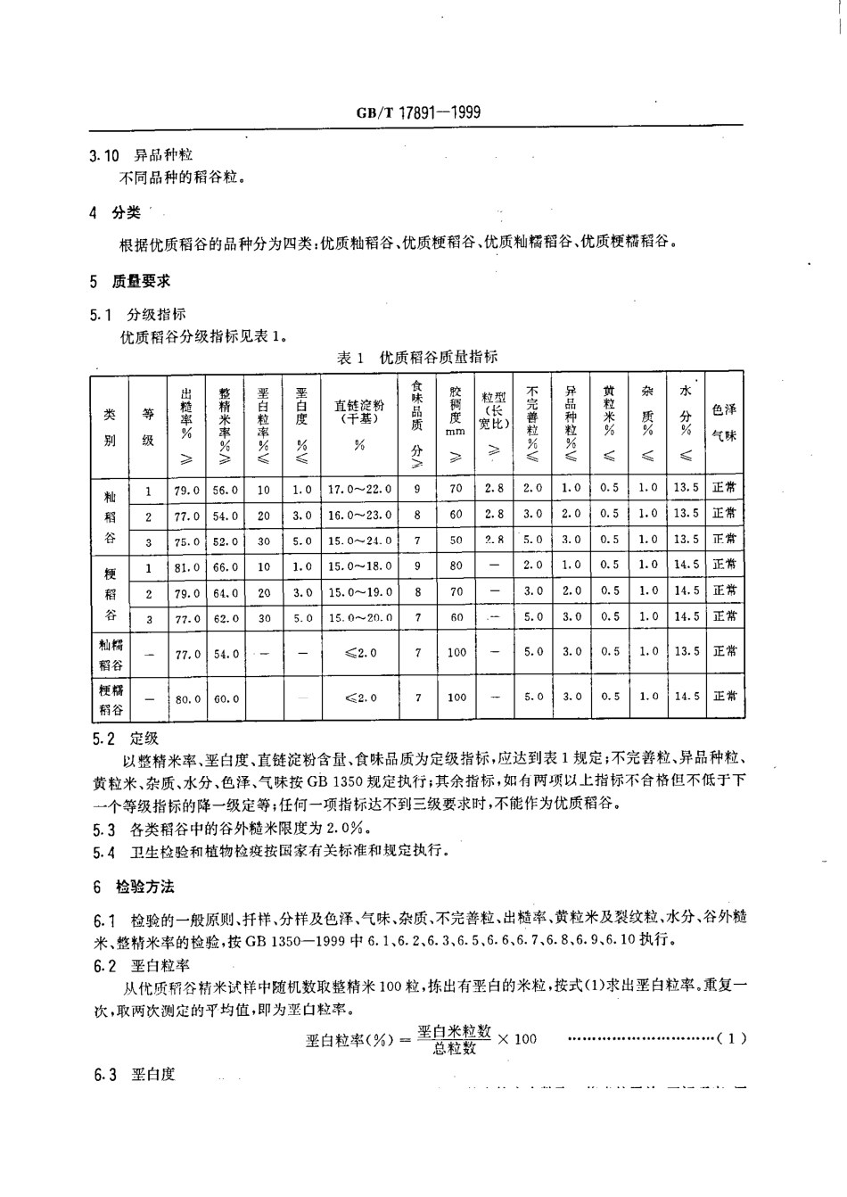 GBT 17891-1999 优质稻谷.pdf_第3页