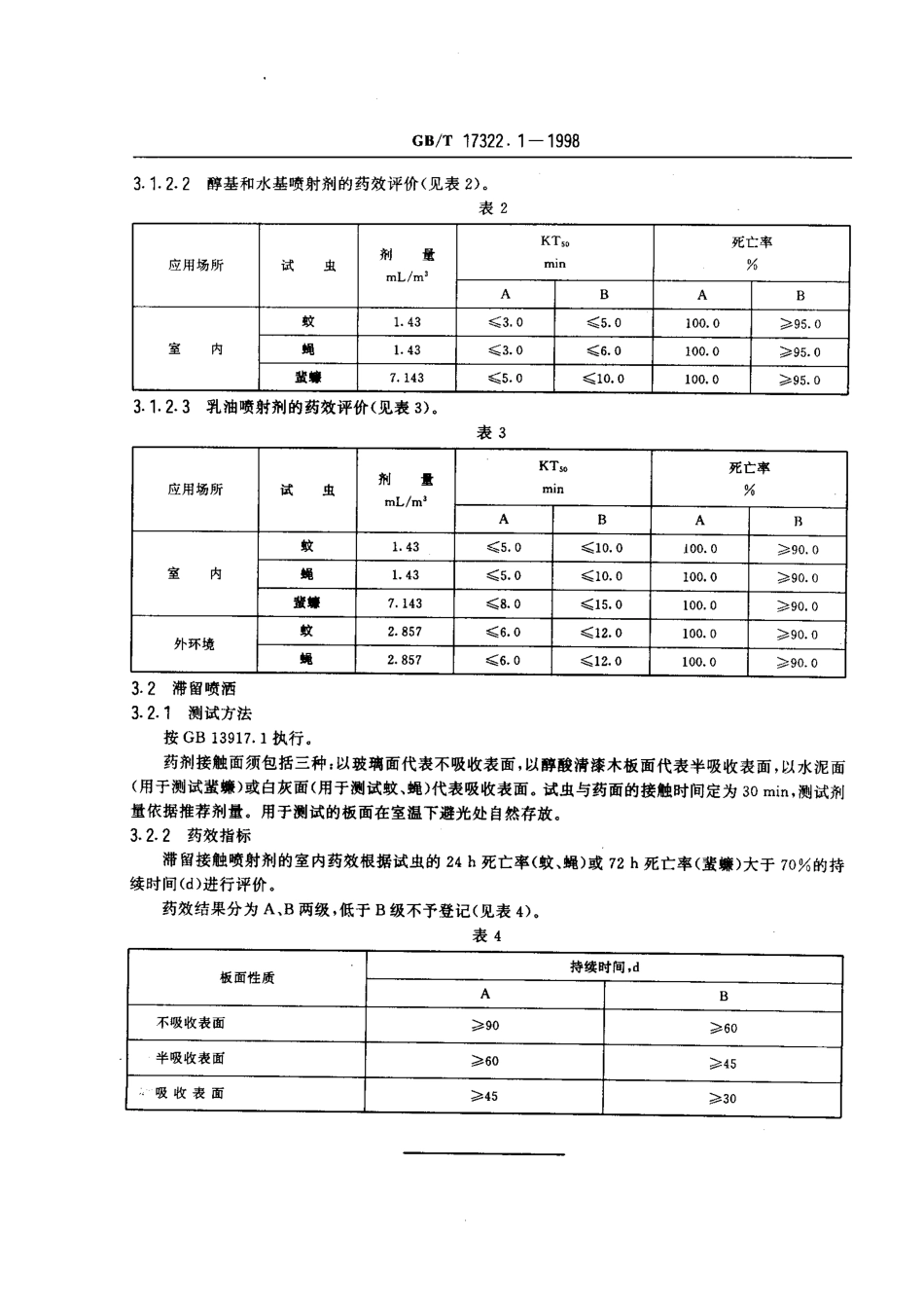 GBT 17322.1-1998 农药 登记卫生用杀虫剂的室内药效评价 喷射剂.pdf_第3页