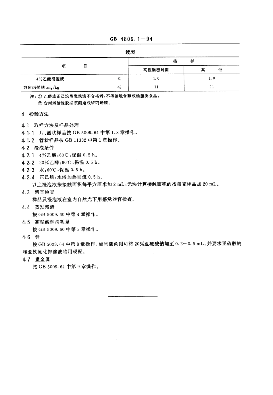 GB 4806.1-1994 食品用橡胶制品卫生标准.pdf_第2页