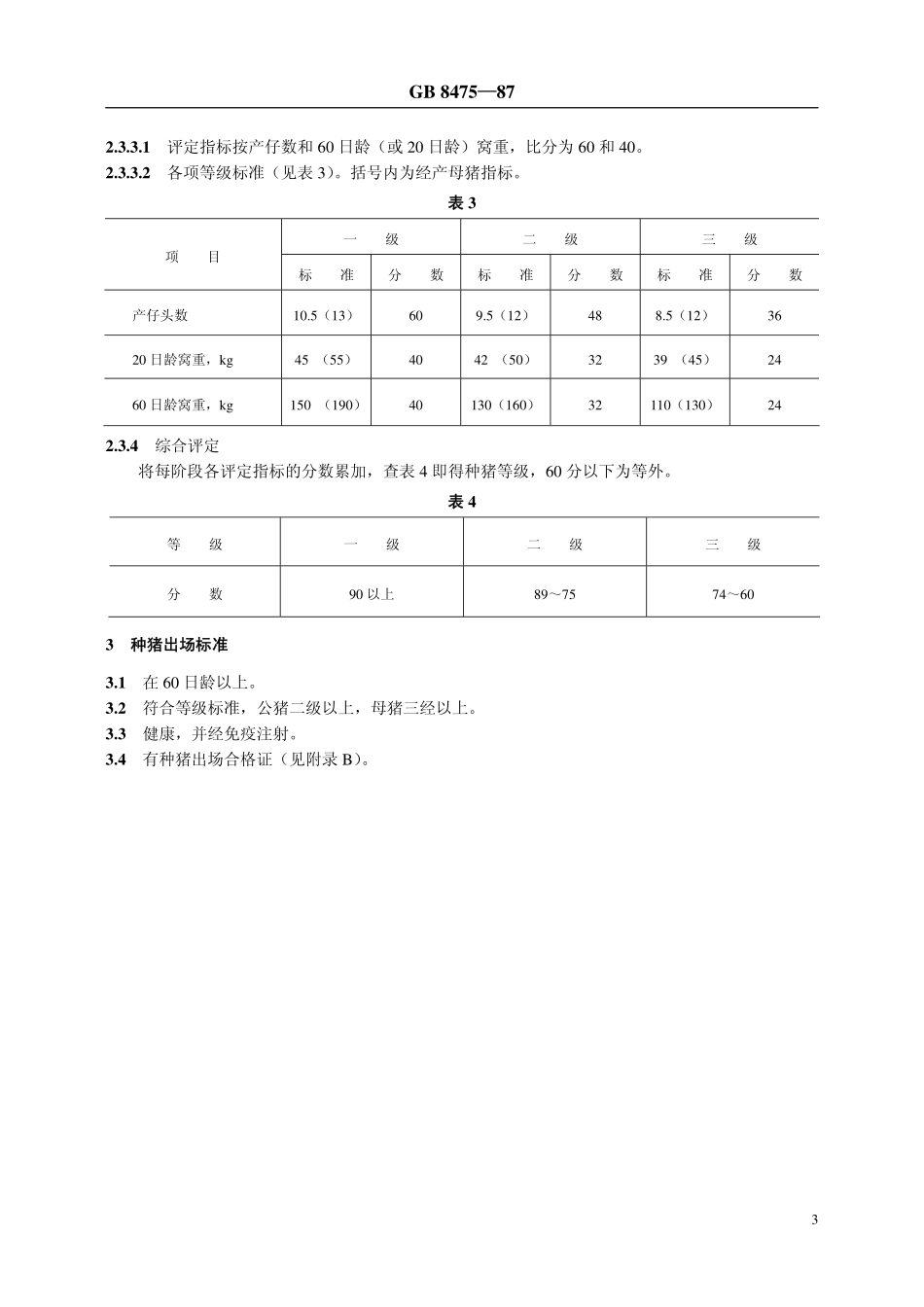 GBT 8475-1987 三江白猪.pdf_第3页