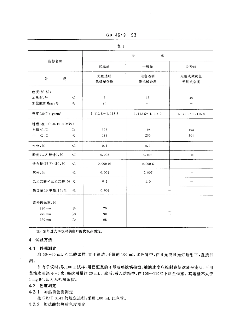 GB 4649-1993 工业用乙二醇.pdf_第2页