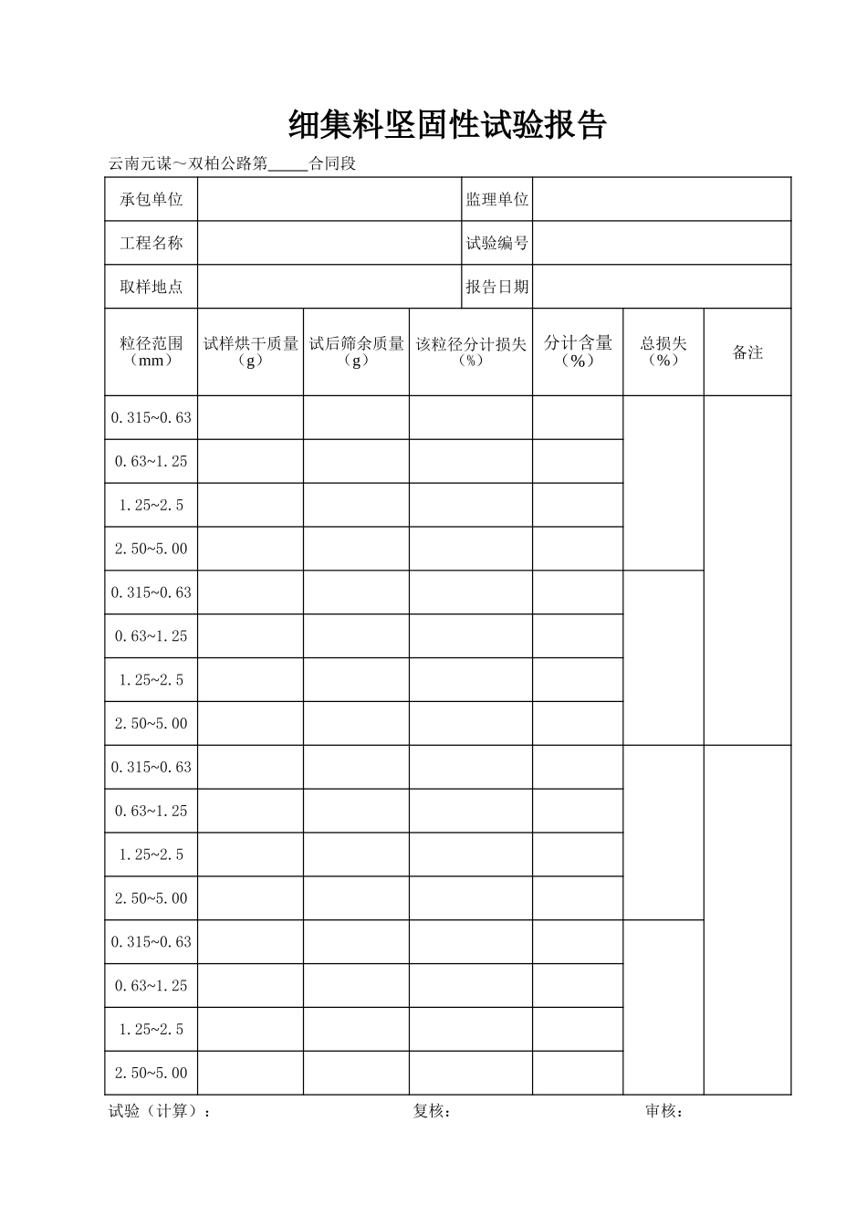 2025年工程资料模板：进场细集料.xls_第3页