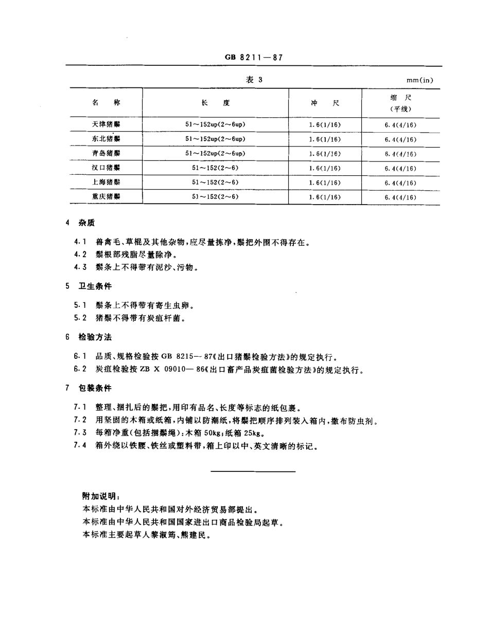 GBT 8211-1987 出口猪鬃.pdf_第3页
