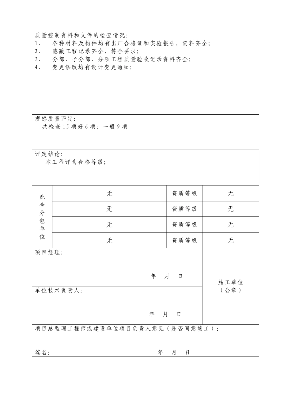 2025年工程资料模板：竣工资料2.doc_第1页