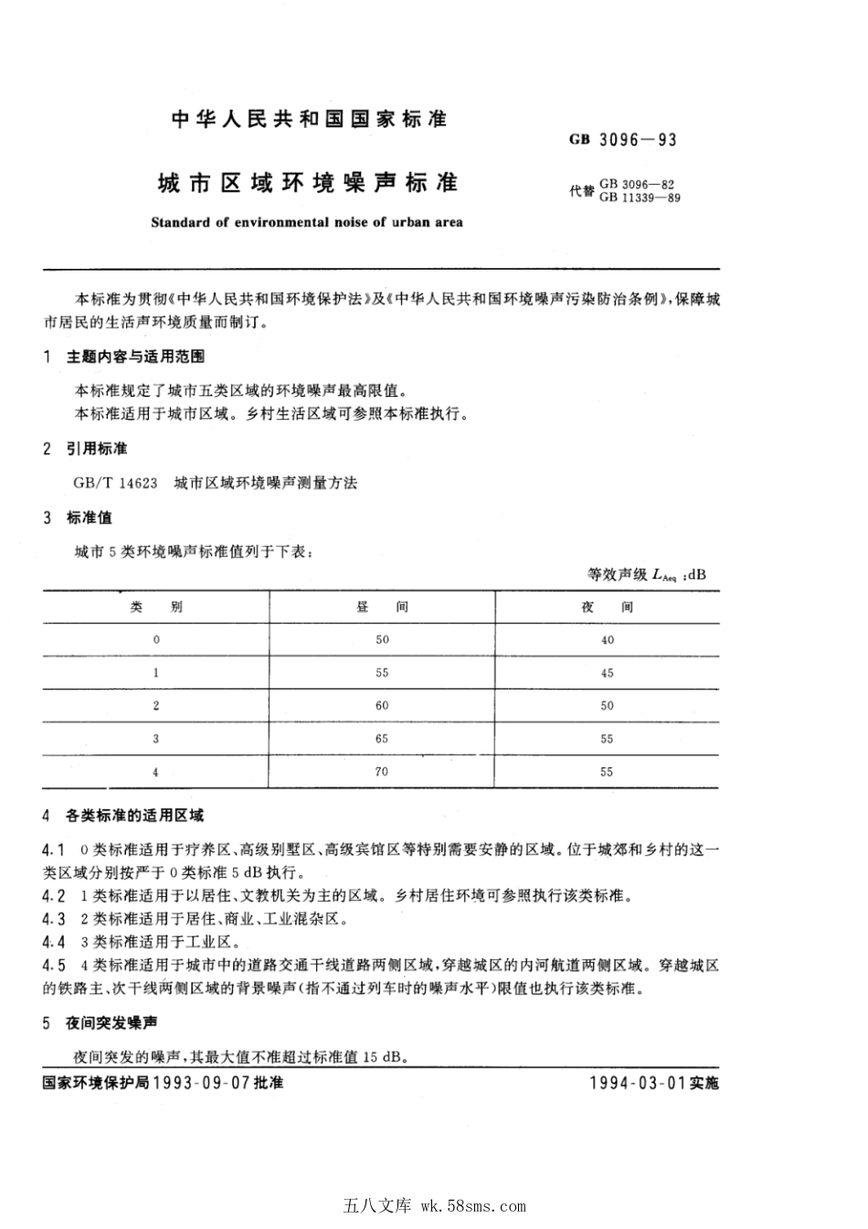 GB 3096-1993 城市区域环境噪声标准.pdf_第1页