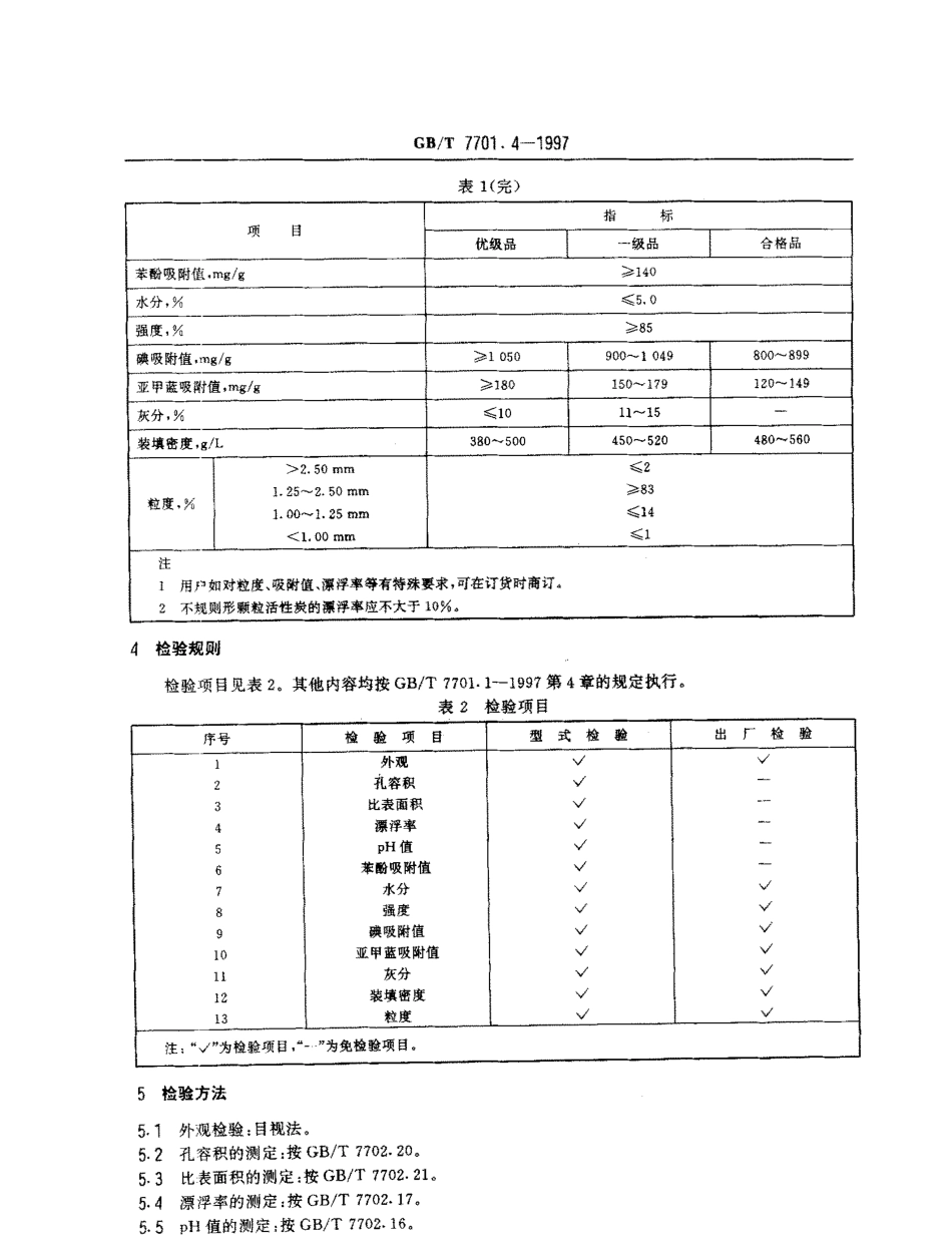 GBT 7701.4-1997 净化水用煤质颗粒活性炭.pdf_第3页