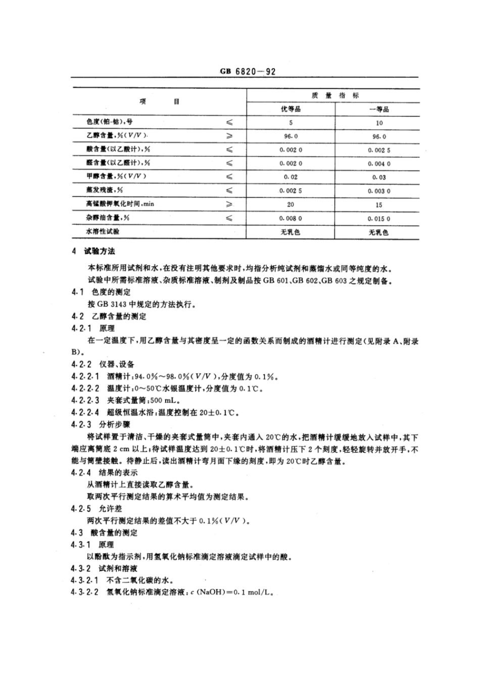 GBT 6820-1992 工业合成乙醇.pdf_第2页