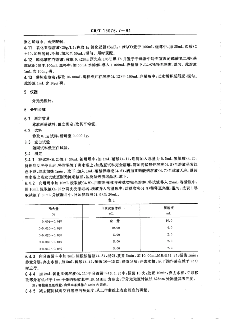 GBT 15076.7-1994 钽铌化学分析方法 铌中磷量的测定.pdf_第2页