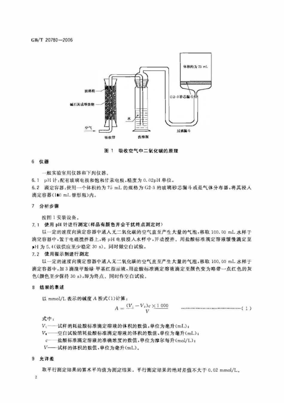 GBT 20780-2006 工业循环冷却水 碳酸盐碱度的测定.pdf_第2页