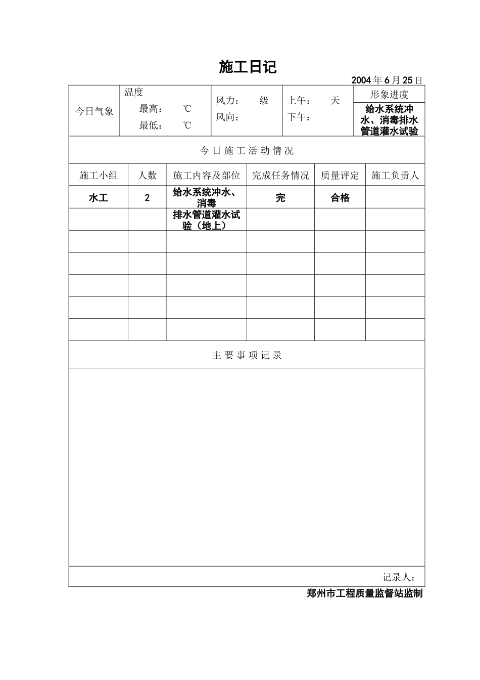 2025年工程资料模板：施工日15.doc_第1页