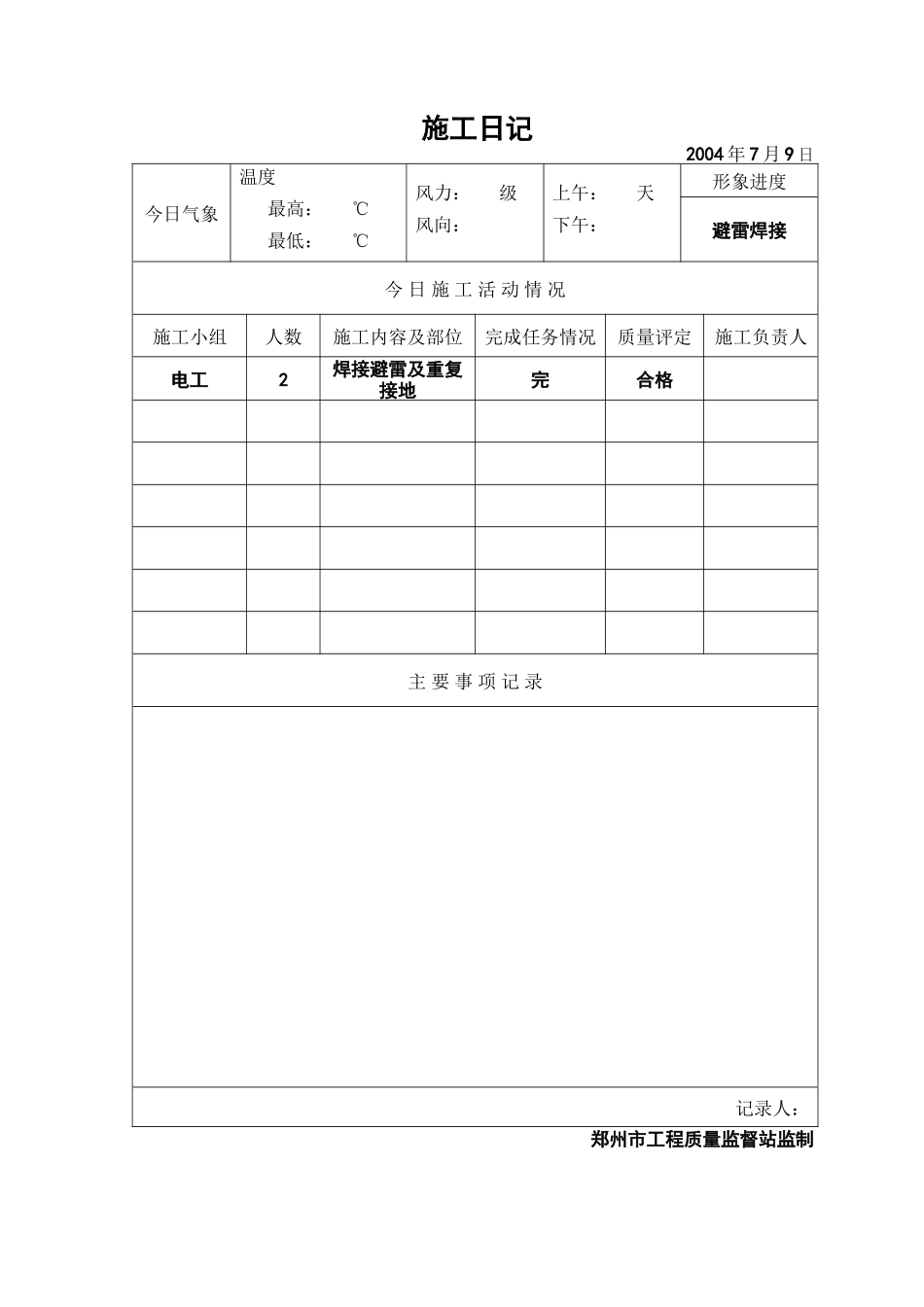 2025年工程资料模板:施工日28.doc_第1页