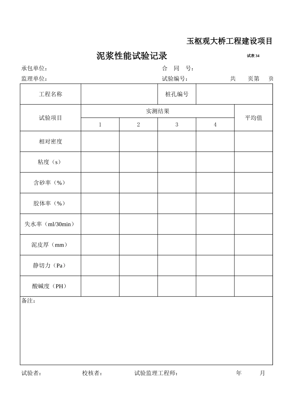 2025年工程资料模板：试表34.xls_第1页