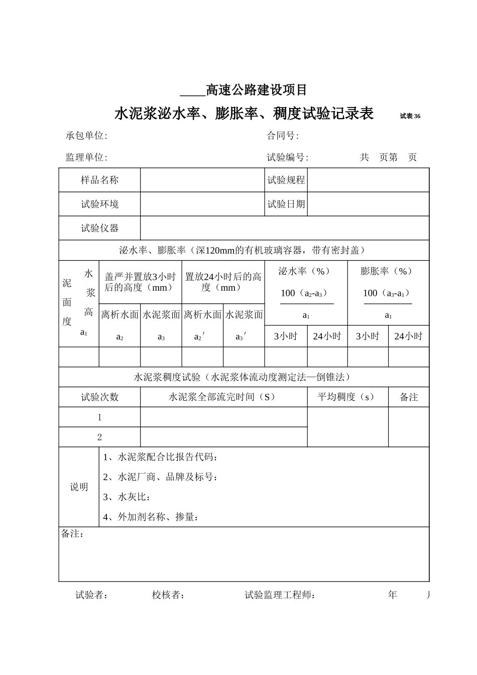 2025年工程资料模板：试表36.xls_第1页