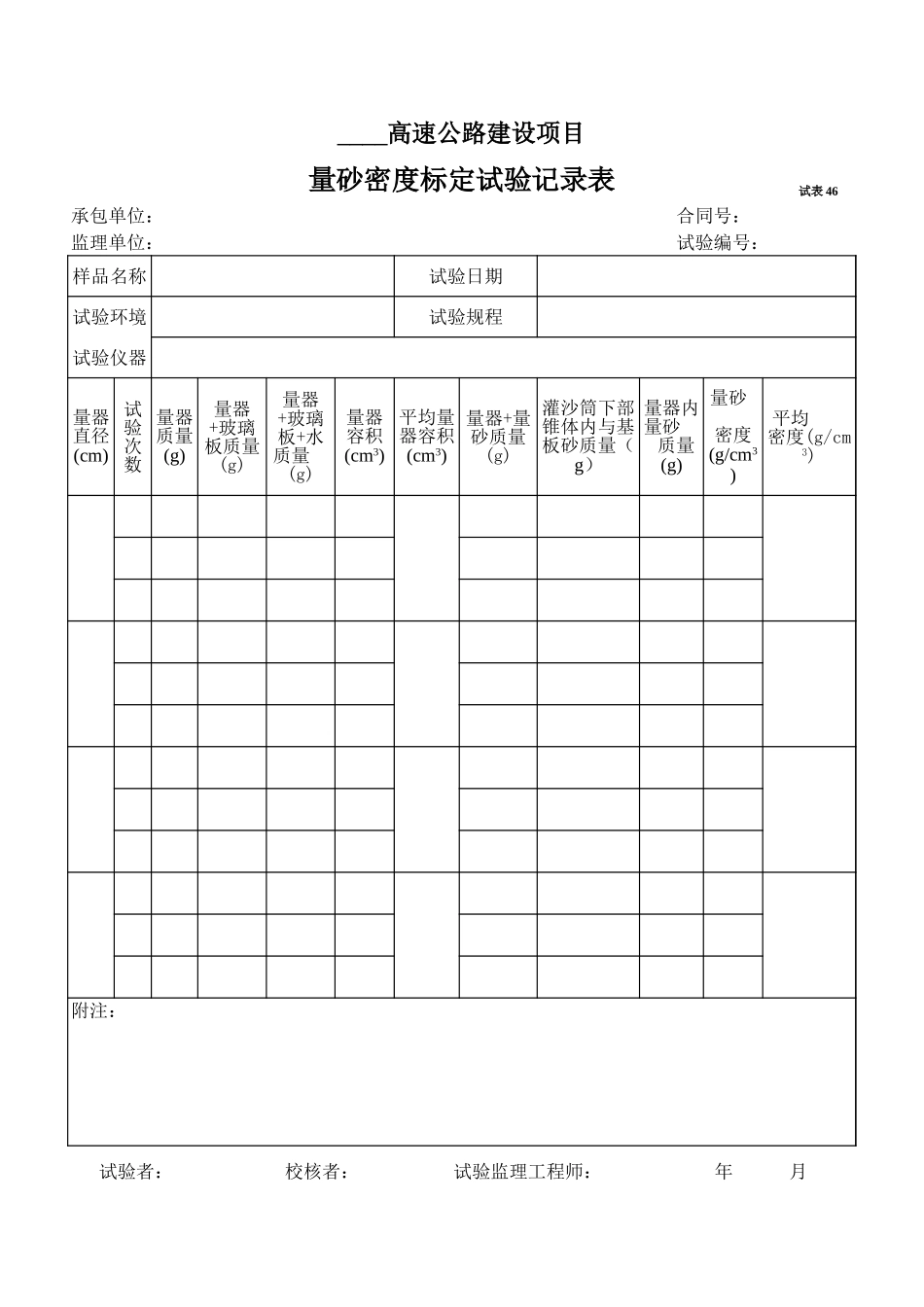 2025年工程资料模板：试表46.xls_第1页
