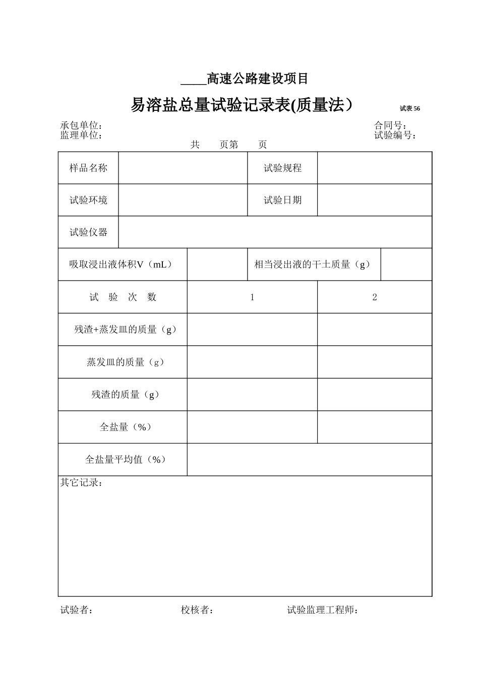 2025年工程资料模板:试表56.xls_第1页
