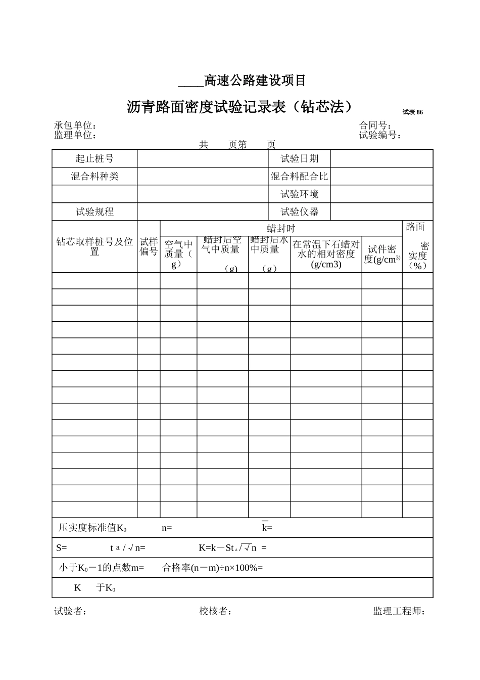 2025年工程资料模板:试表86.xls_第1页