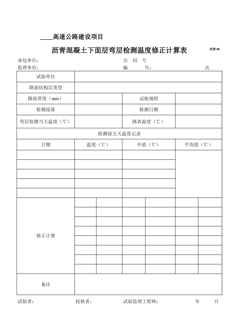 2025年工程资料模板：试表88.xls_第1页