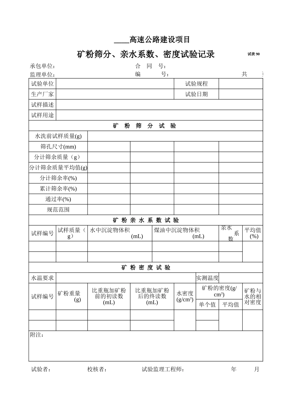 2025年工程资料模板：试表90.xls_第1页