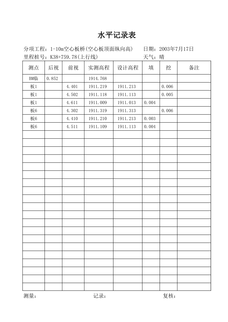2025年工程资料模板：水平.xls_第2页