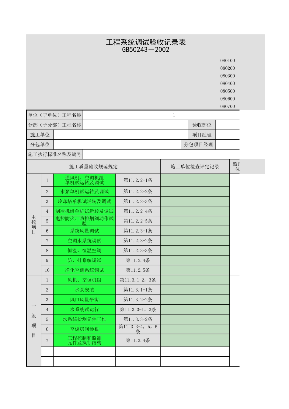2025年工程资料模板:系统调试o.xls_第1页