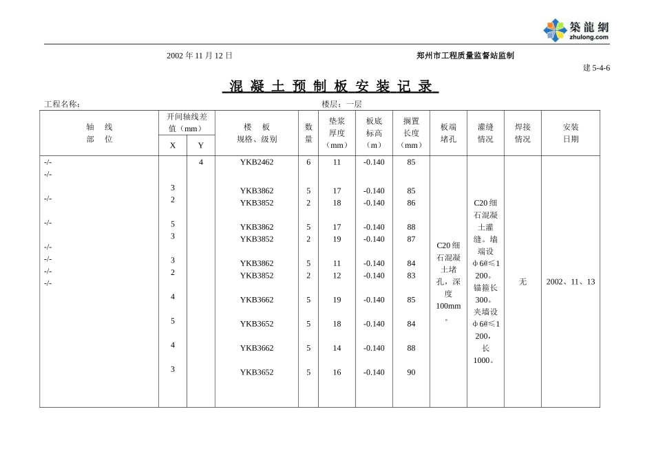 2025年工程资料模板：一层.doc_第3页